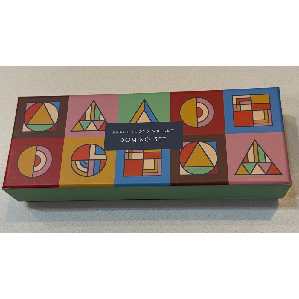 Frank Lloyd Wright Domino Set Wooden Geometric Architecture Art Game New In Box